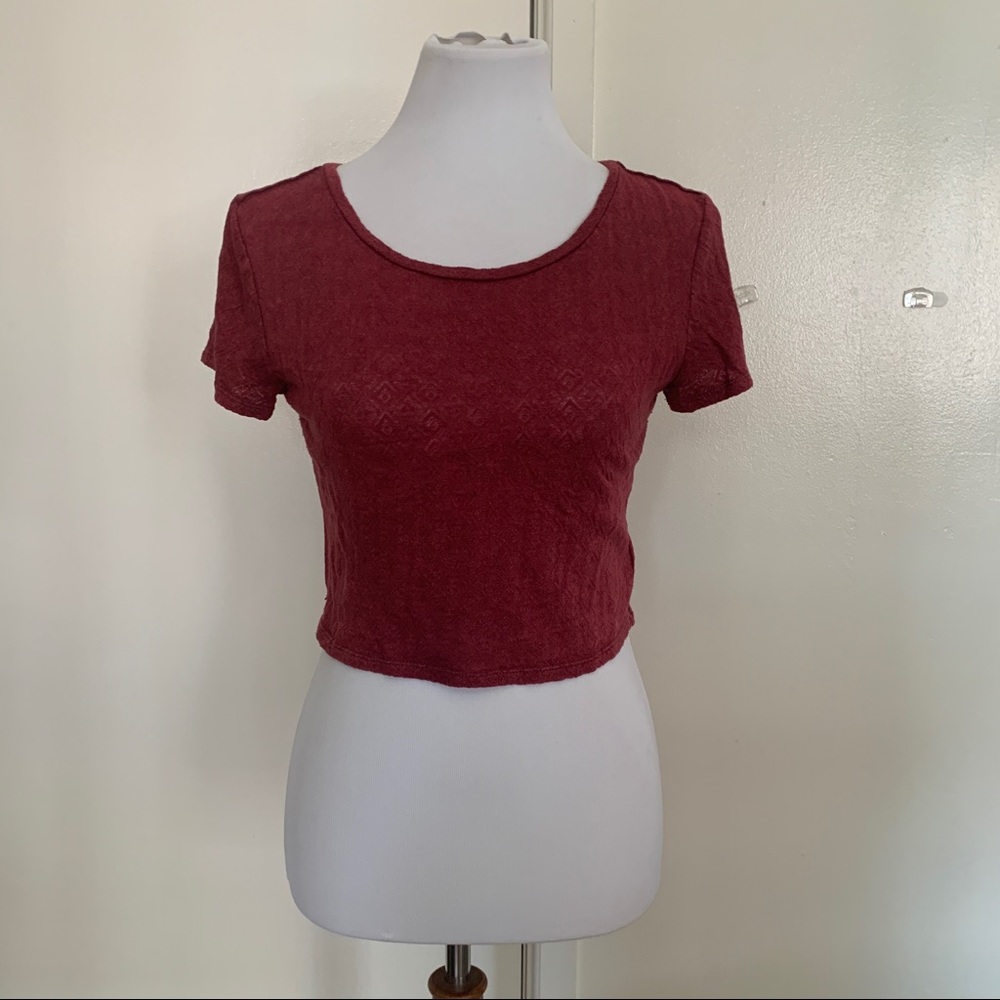 Urban Outfitters Red Zip Back Crop Top Size Small